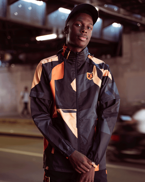 Veste Coupe-Vent FK AWK - Noir/Orange - FootKorner Testing