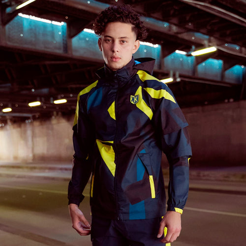 Veste Coupe-Vent FK AWK - Bleu/Jaune - FootKorner Testing