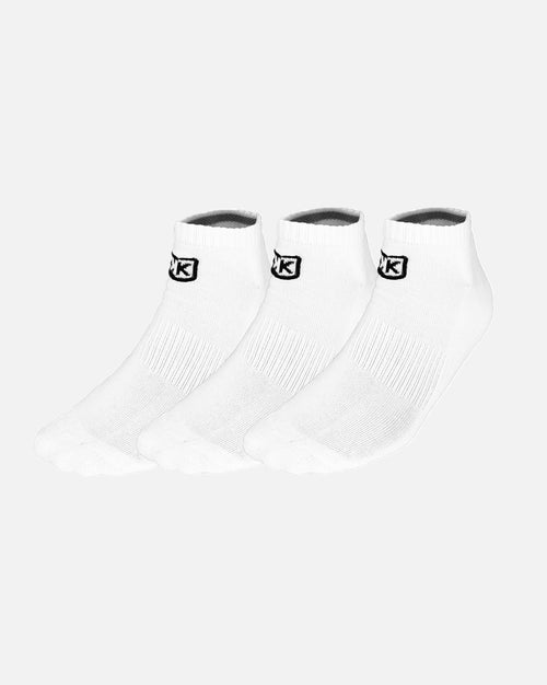 Pack de 3 paires de chaussettes FK courtes - Blanc - FootKorner Testing