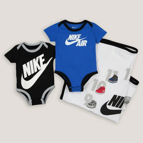 Coffret Naissance Nike Bébé  - Blanc/Noir/Bleu - FootKorner Testing