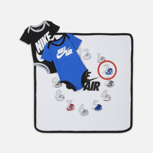 Coffret Naissance Nike Bébé  - Blanc/Noir/Bleu - FootKorner Testing