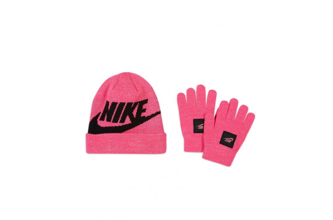 FootKorner TestingKit Bonnet/ Gants Nike Futura Junior- Rose/Noir