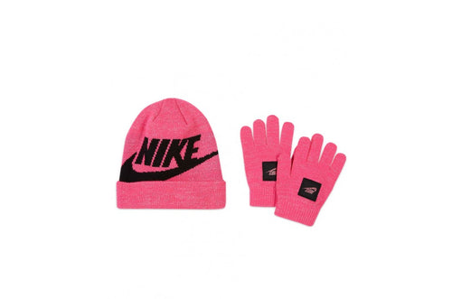 Kit Bonnet/ Gants Nike Futura Junior- Rose/Noir - FootKorner Testing