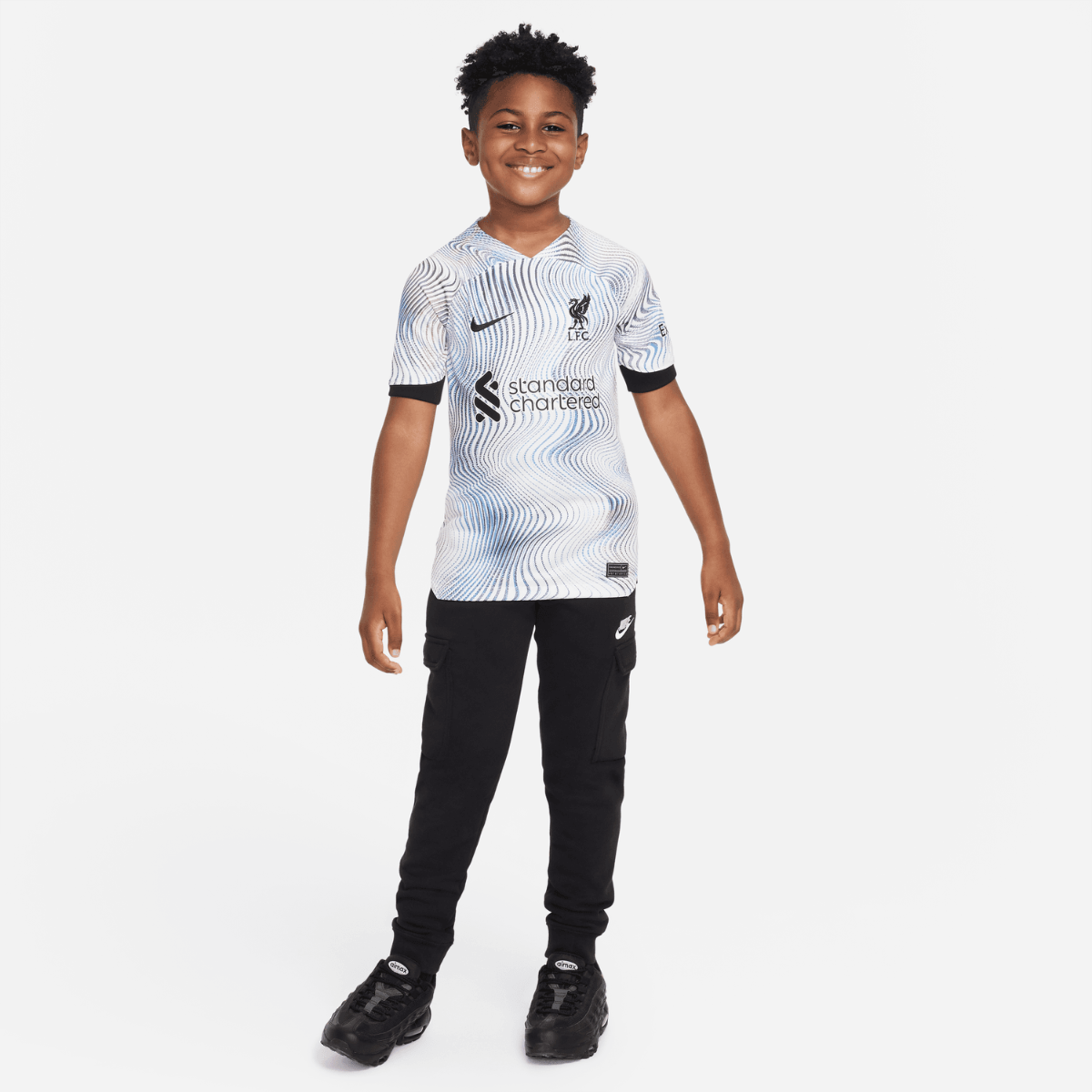 FootKorner TestingMaillot Extérieur Liverpool Junior  - Blanc/Bleu/Vert