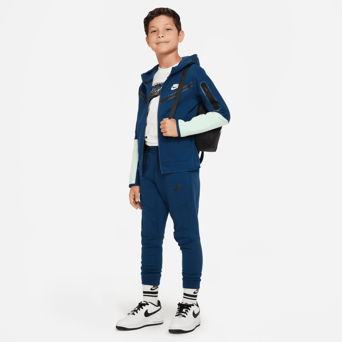 FootKorner TestingPantalon jogging Nike Tech Fleece Junior - Bleu Marine/Noir