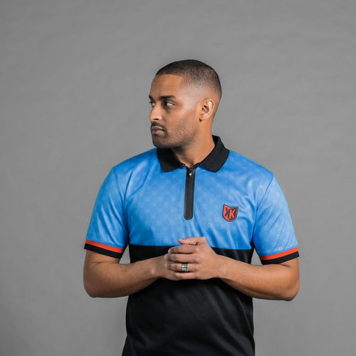 FK Gomorra Polo - Black/Blue/Orange  - FootKorner Testing