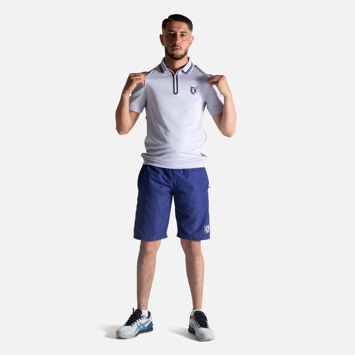 FootKorner TestingShort FK Teams - Bleu Marine/Gris/Rose