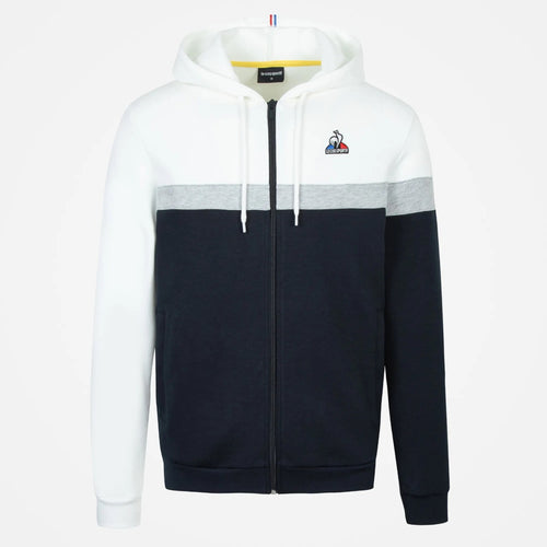 Veste à Capuche Zippé Le Coq Sportif Saison - Bleu/Gris/Blanc - FootKorner Testing