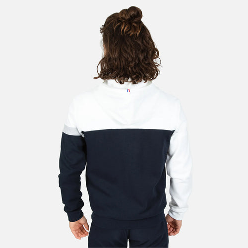 Veste à Capuche Zippé Le Coq Sportif Saison - Bleu/Gris/Blanc - FootKorner Testing