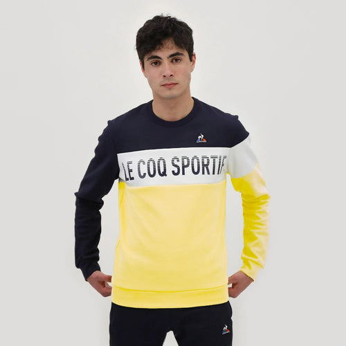 Sweat Le Coq Sportif Saison 2 - Jaune/Blanc/Bleu - FootKorner Testing