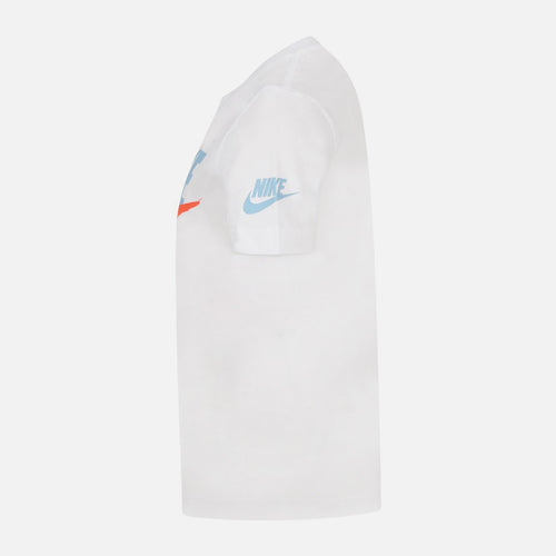 T-Shirt Nike Enfant - Blanc/Bleu/Orange - FootKorner Testing