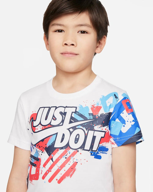 T-Shirt Nike Thrill Seeker Enfant - Blanc/Bleu/Rouge - FootKorner Testing