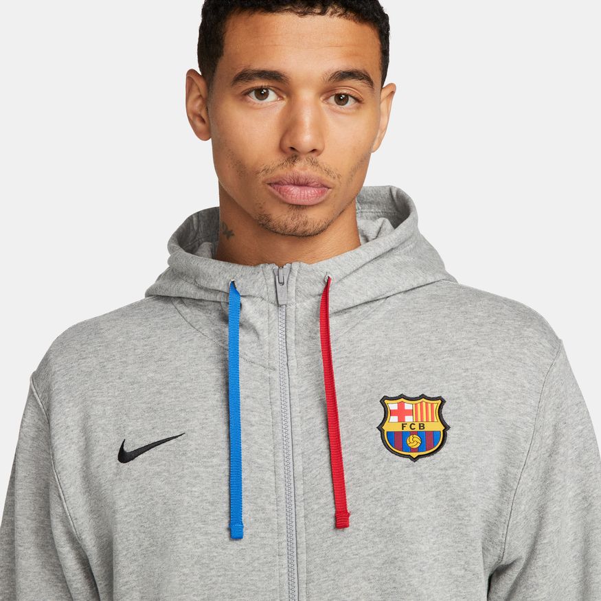 FootKorner TestingVeste à capuche FC Barcelone 2022/2023 - Gris/Bleu/Rouge