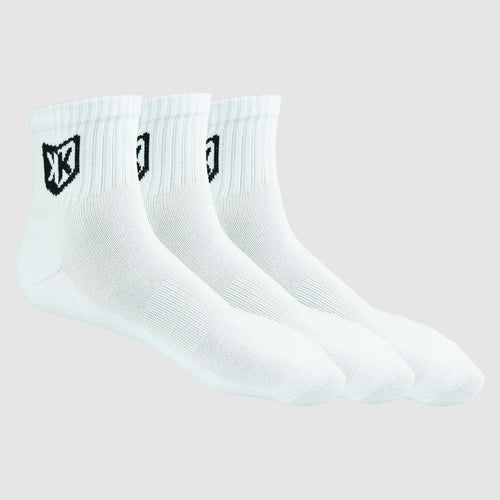 Pack de 3 paires de chaussettes FK 3/4 - Blanc - FootKorner Testing