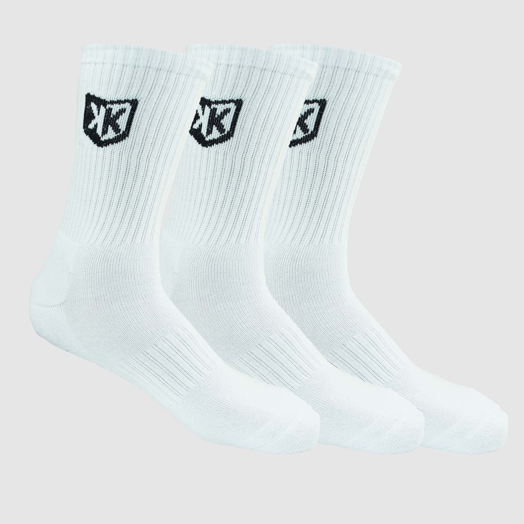 FootKorner TestingPack de 3 paires de chaussettes FK longues  - Blanc