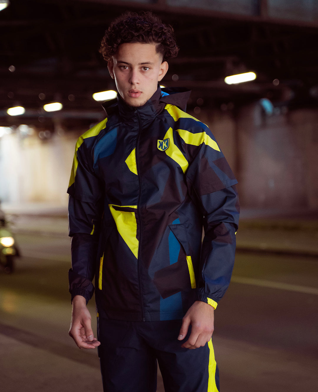 FootKorner TestingVeste Coupe-Vent FK AWK - Bleu/Jaune