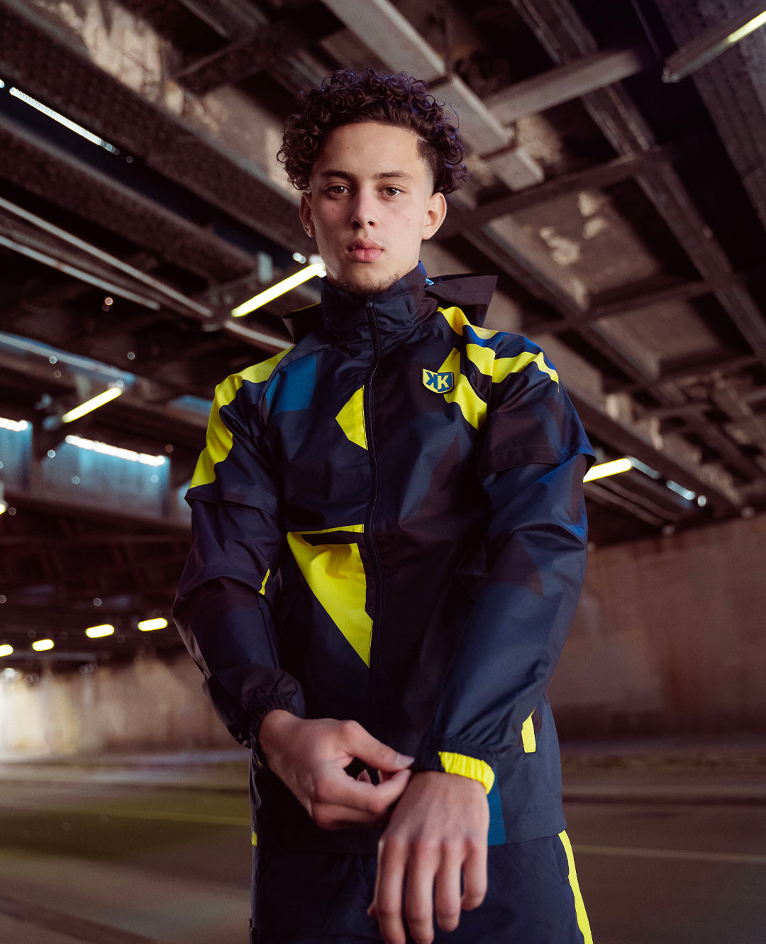 FootKorner TestingVeste Coupe-Vent FK AWK - Bleu/Jaune